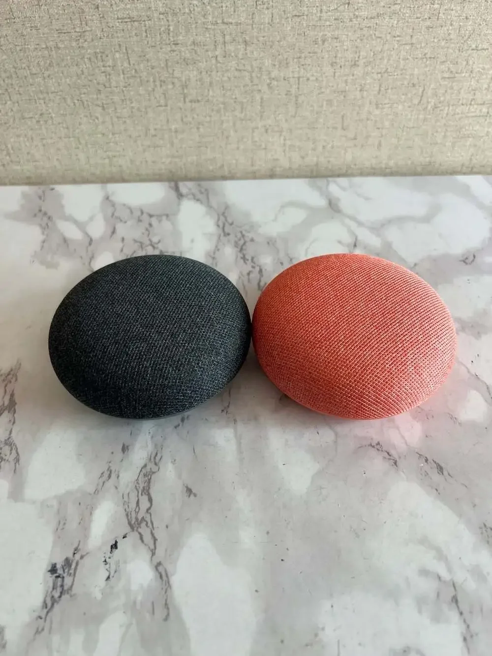 Google Home Mini Smart Speaker Bundle (2 Units: Charcoal and Coral) with Power A